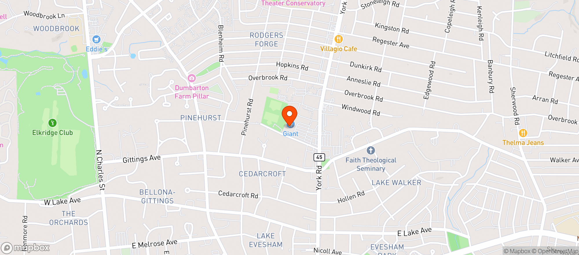 Map showing Giant