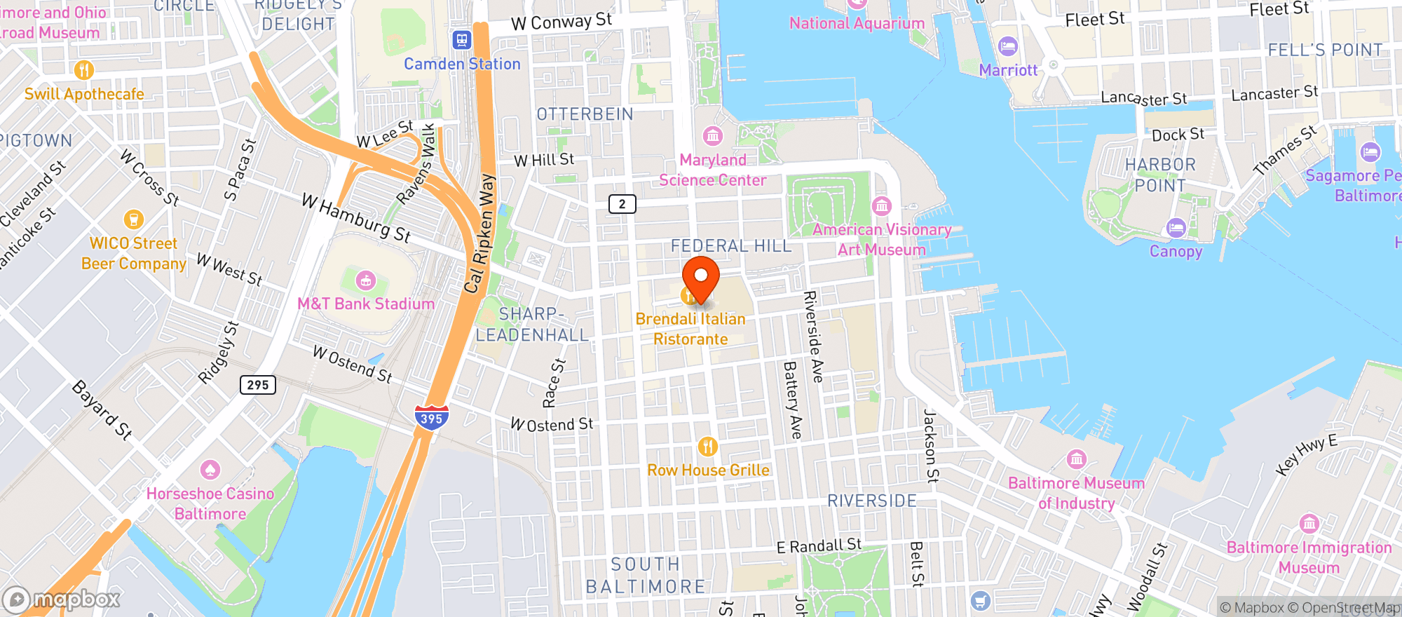 Map showing Blue Agave Restaurant