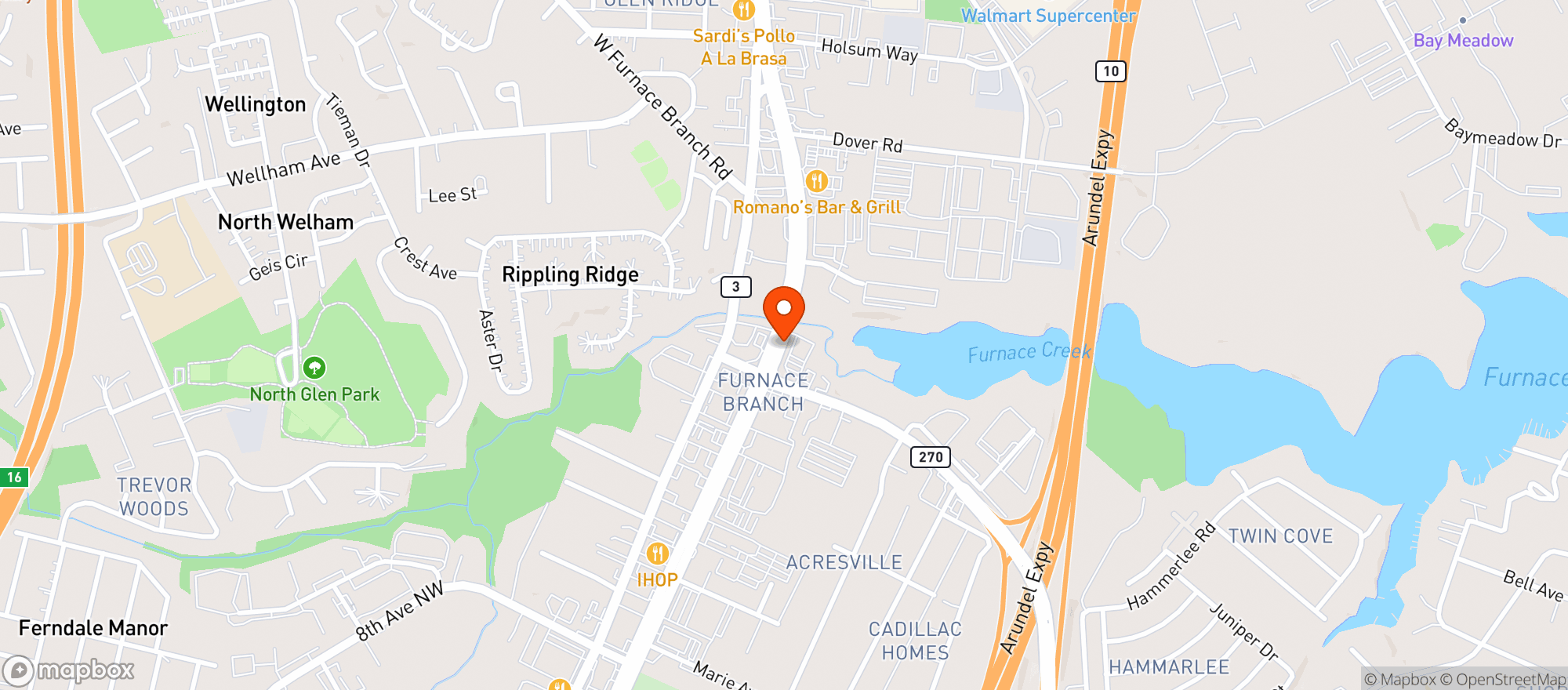 Map showing Olive Tree Cafe