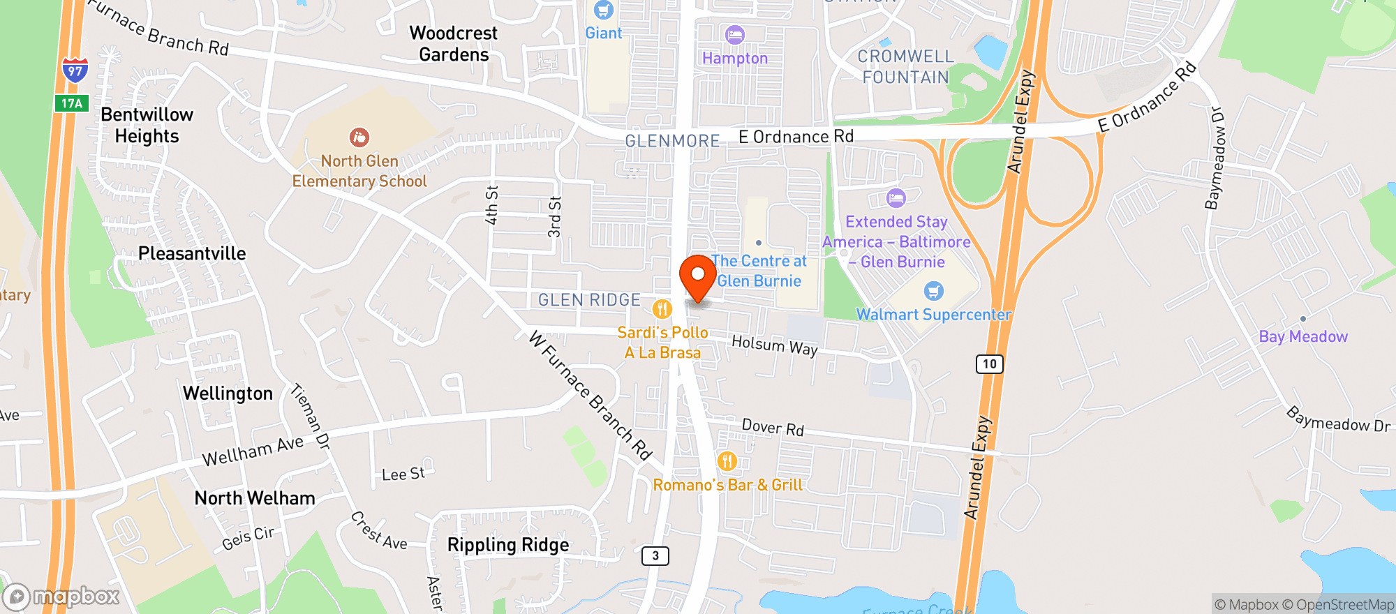 Map showing Vitamin Shoppe - Glen Burnie