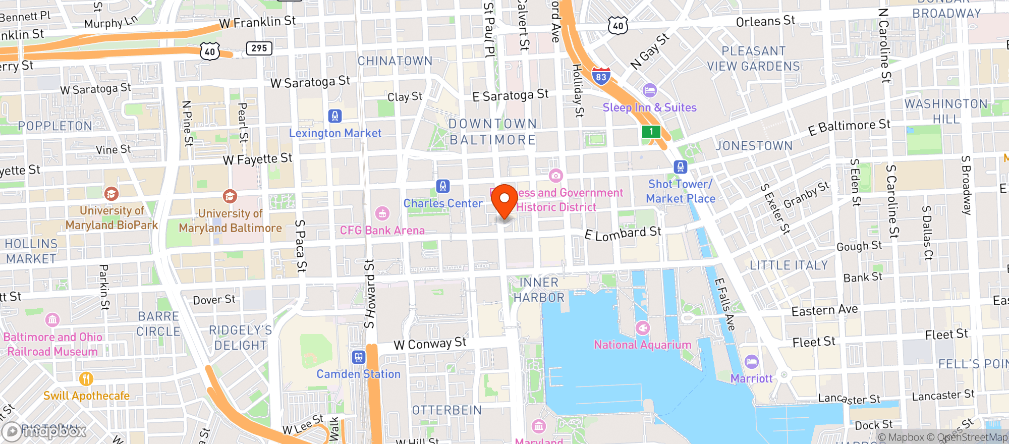Map showing The Water Street Tavern