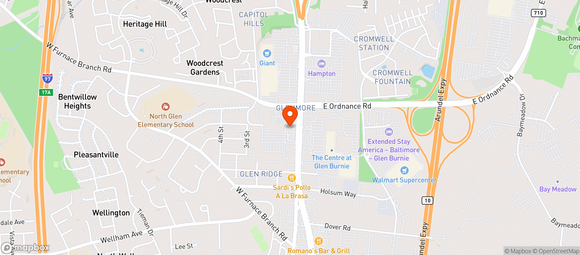 Map showing Gnc