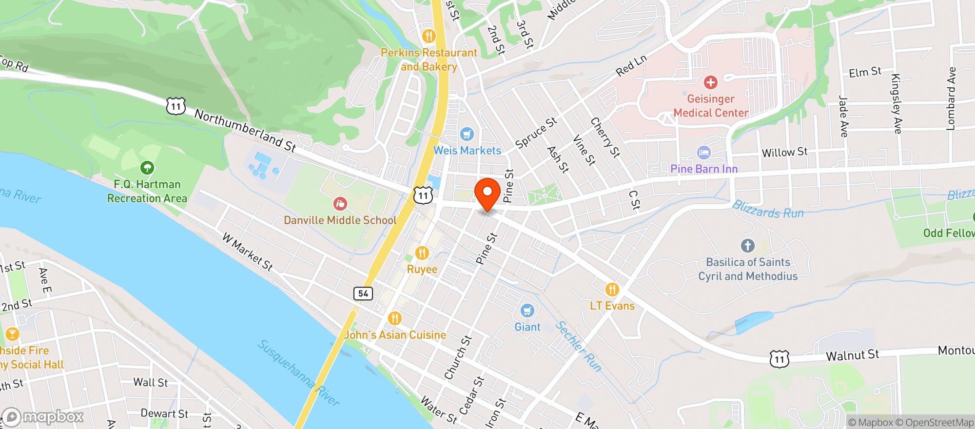 Map showing Bloom Naturally - Danville