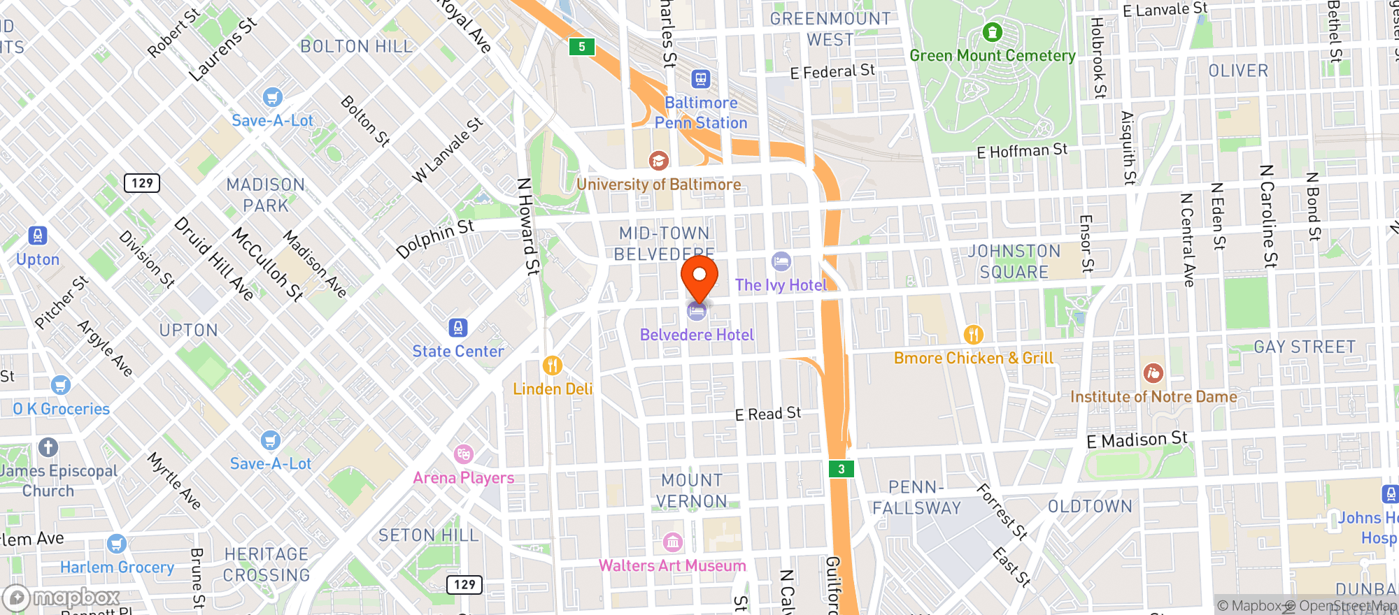 Map showing The Owl Bar
