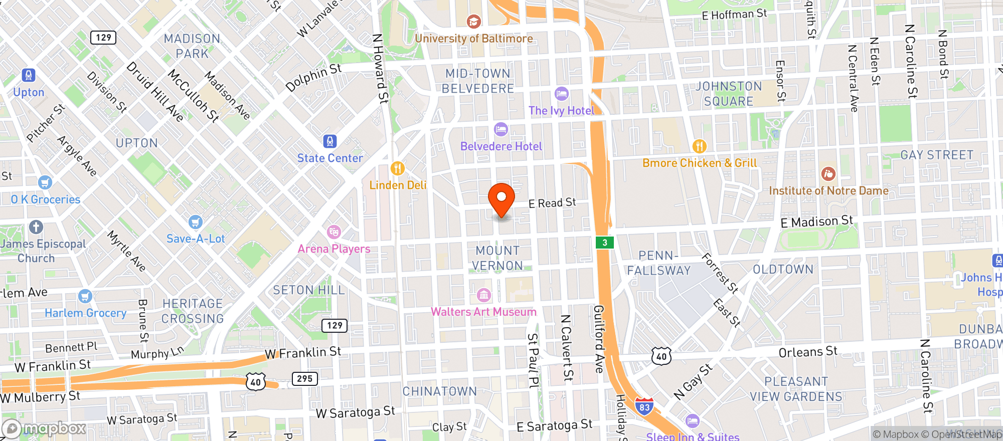 Map showing Mt Vernon Super Mart