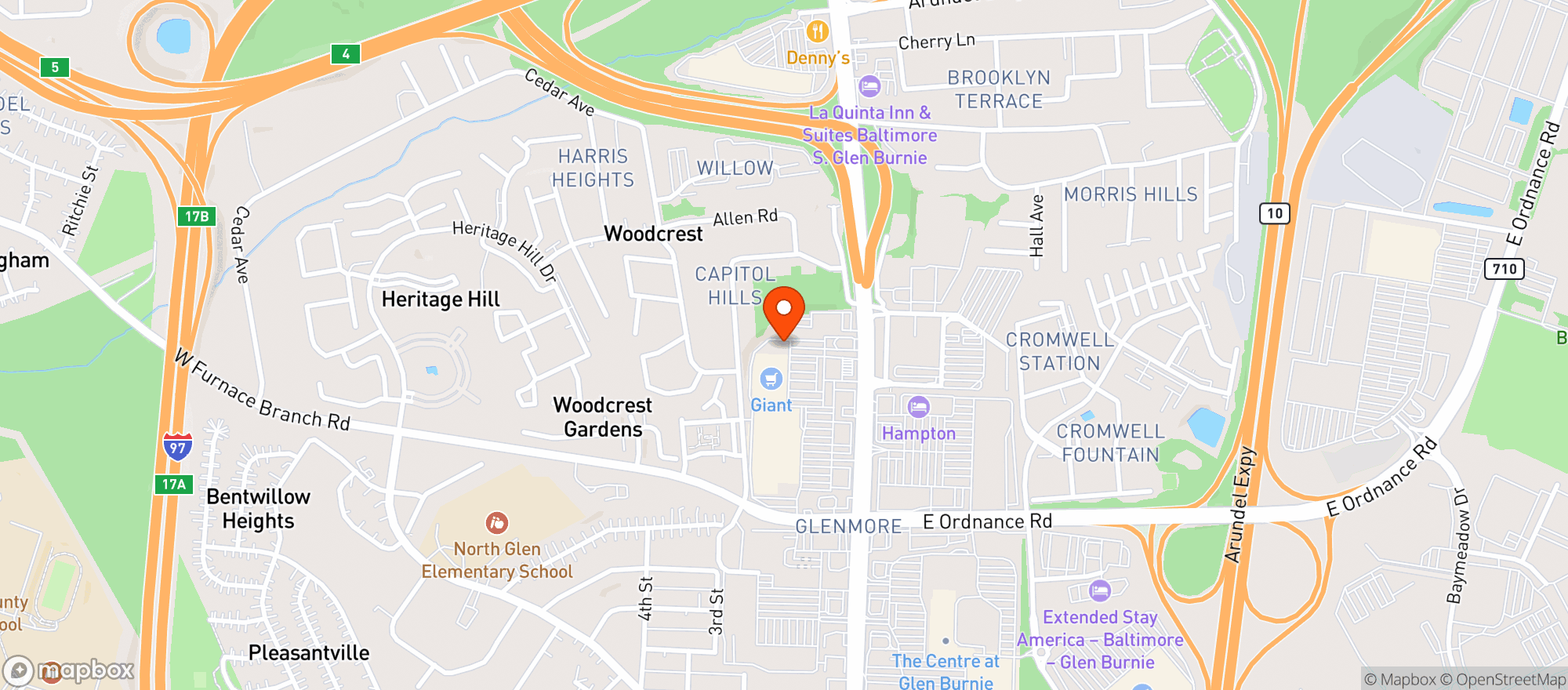 Map showing Giant