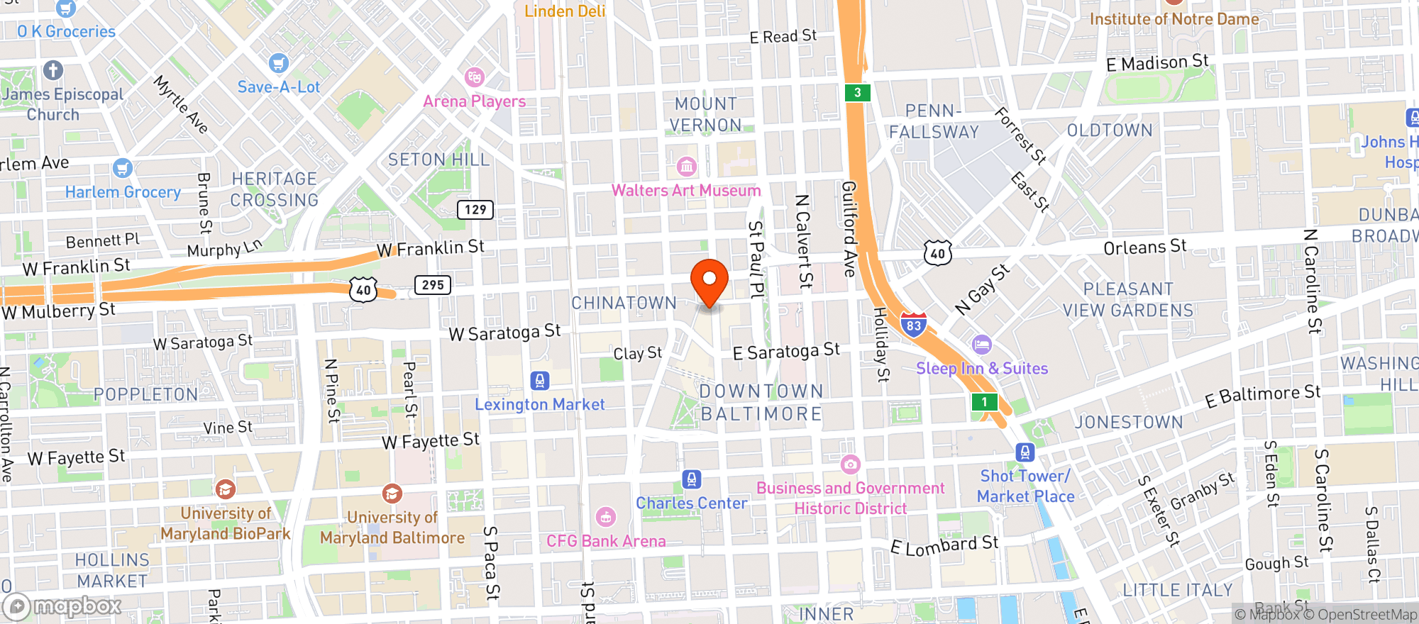 Map showing Mick Osheas Irish Pub