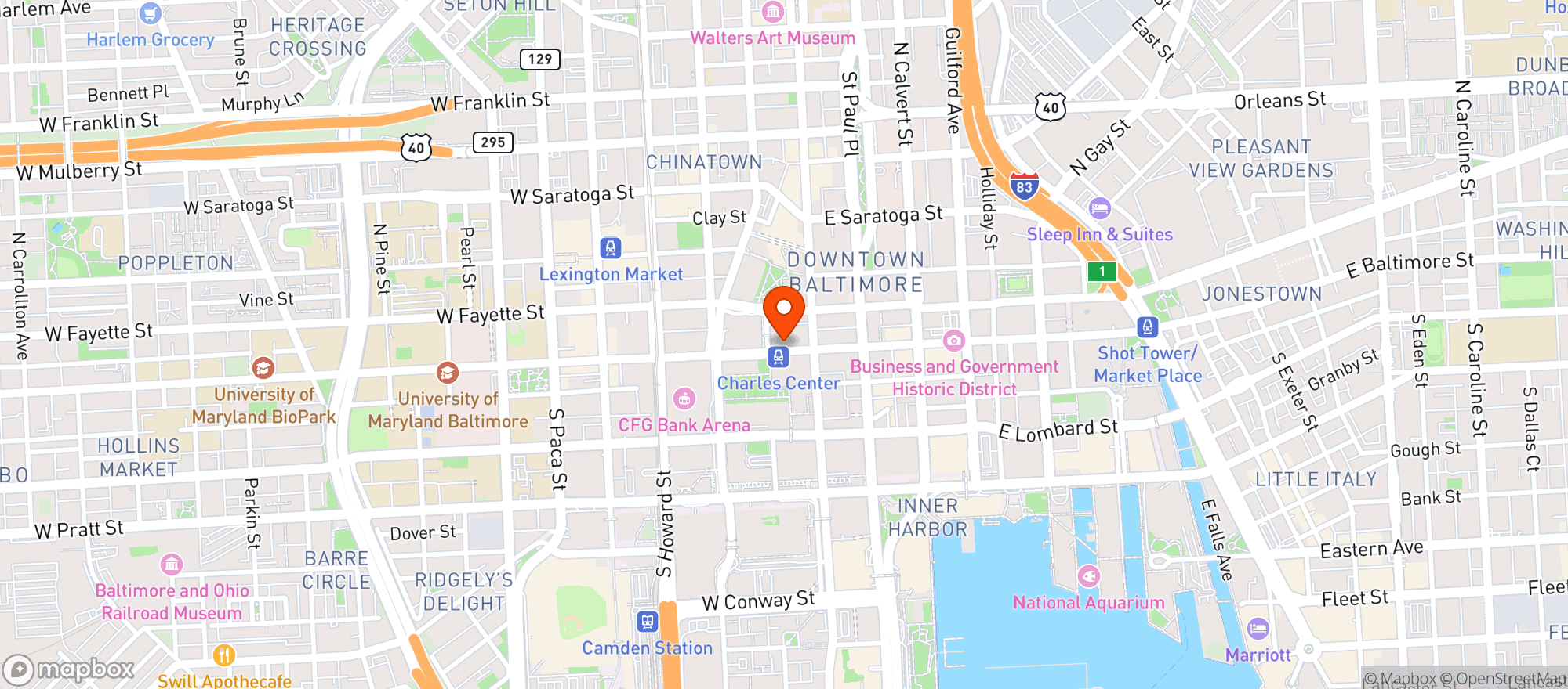 Map showing Lord Baltimore Hotel