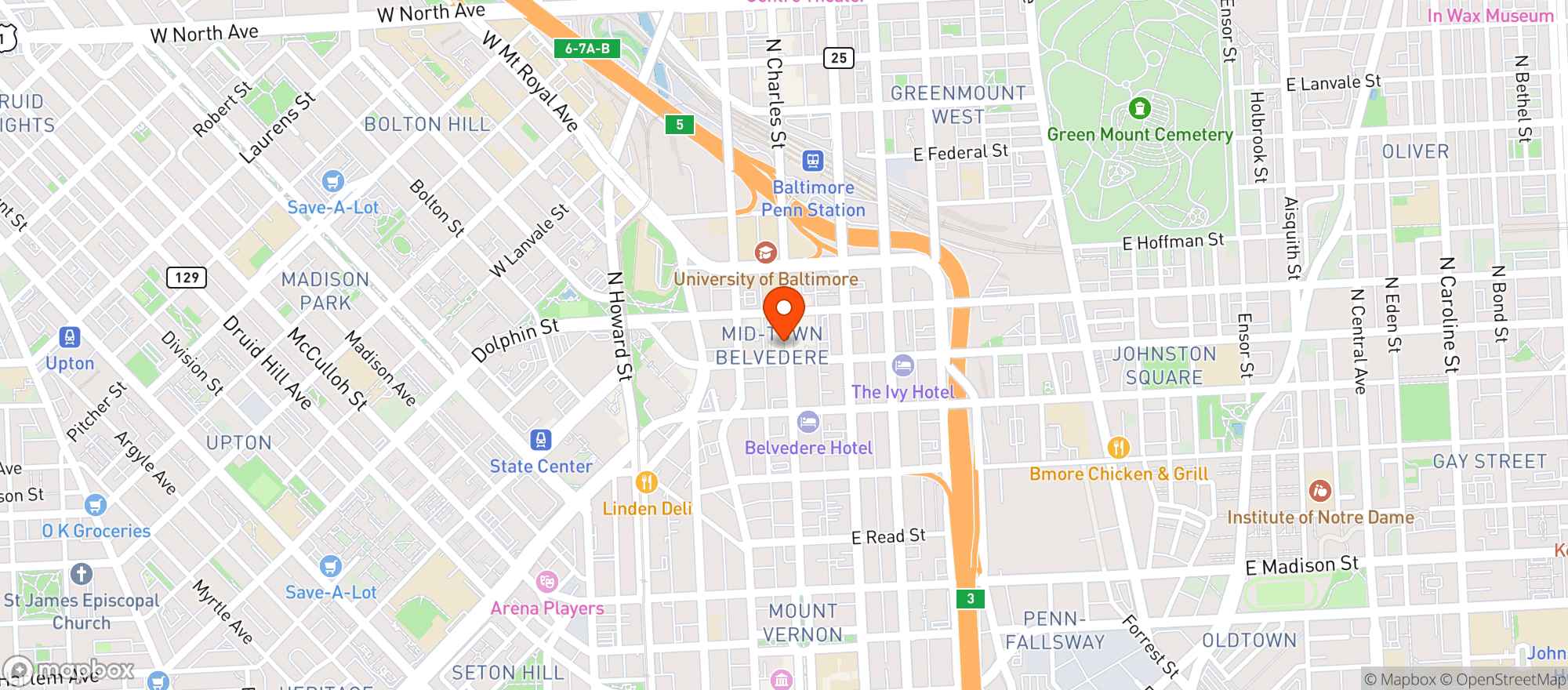 Map showing Aloha Sushi