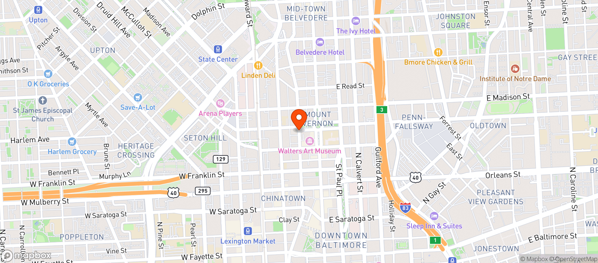 Map showing Hotel Revival