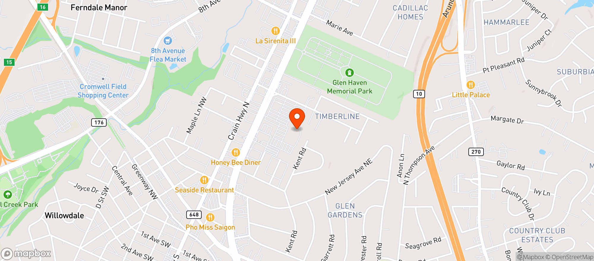 Map showing Bubbas 33