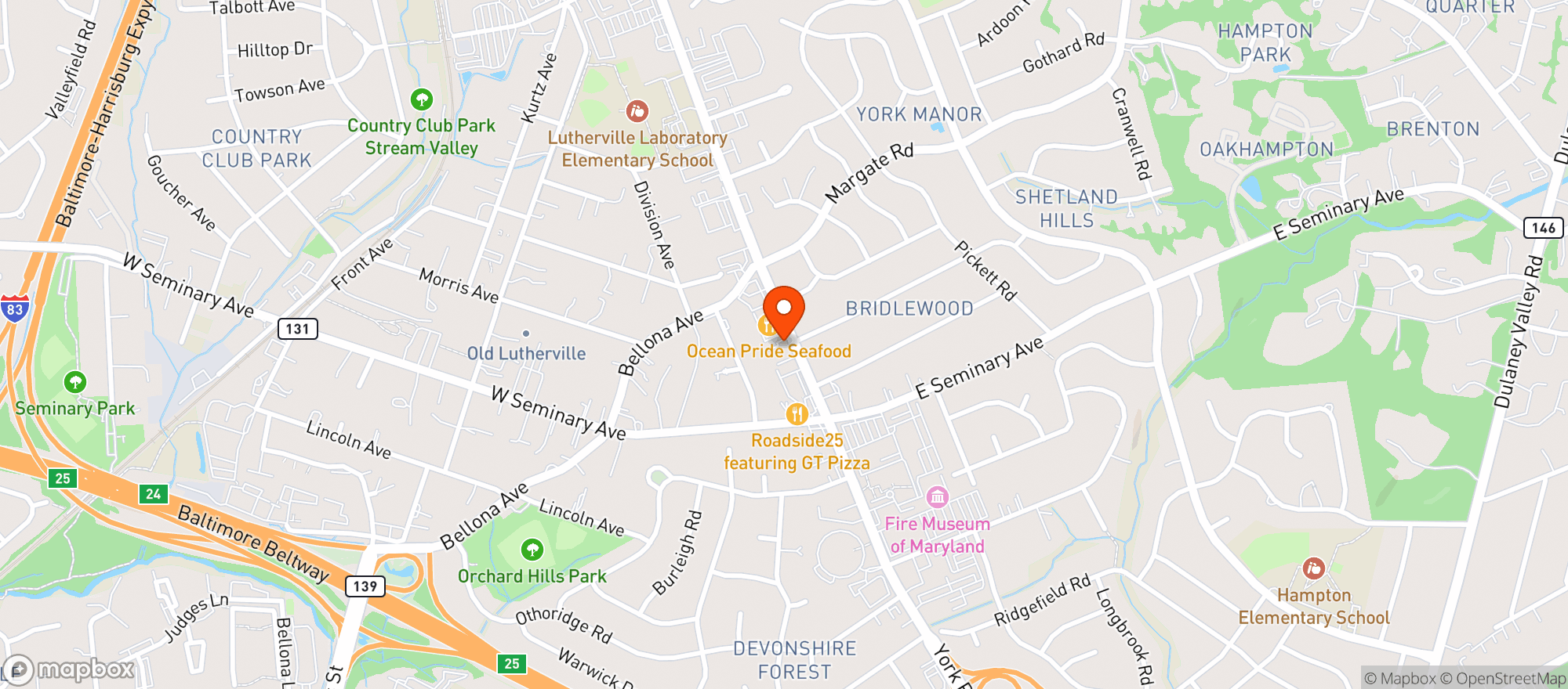 Map showing Trulieve - Lutherville
