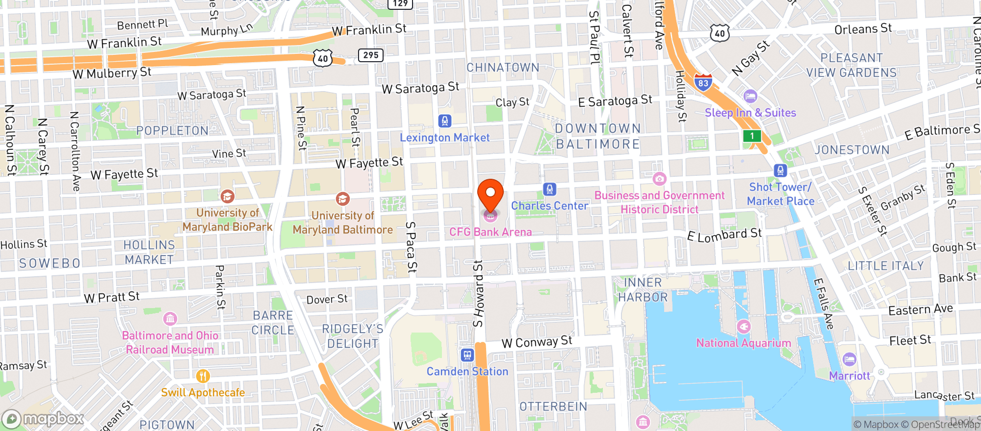 Map showing Cfg Bank Arena