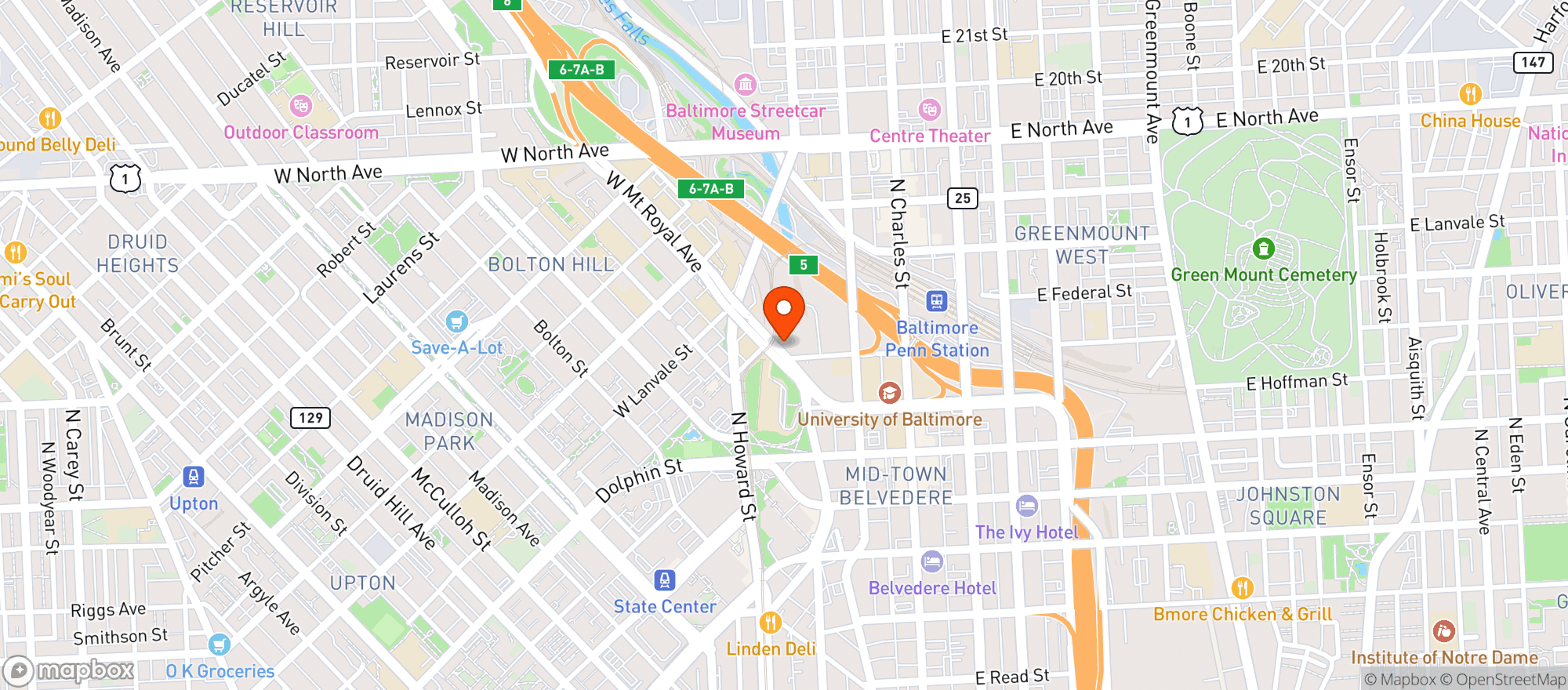 Map showing The Brass Tap