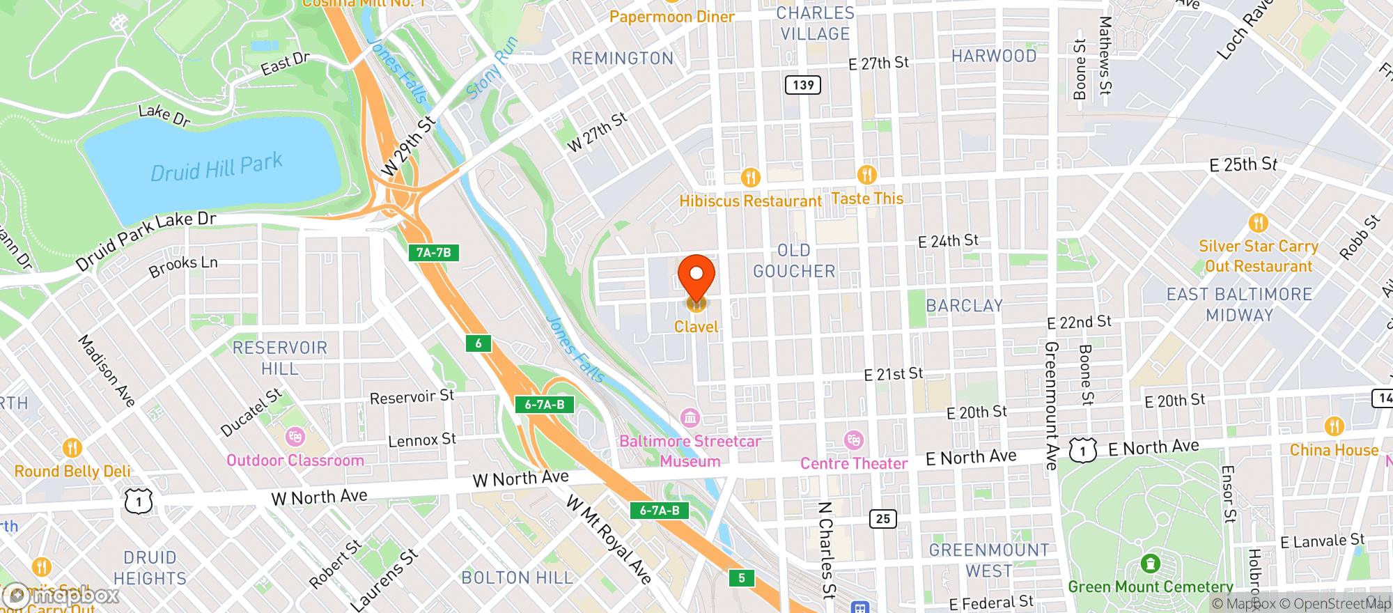 Map showing Clavel