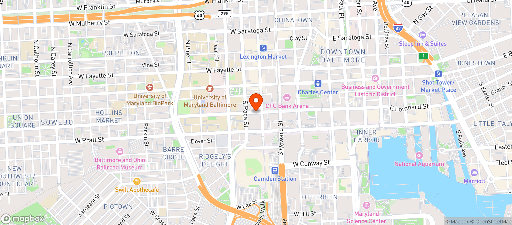 Map showing Lombard Liquors