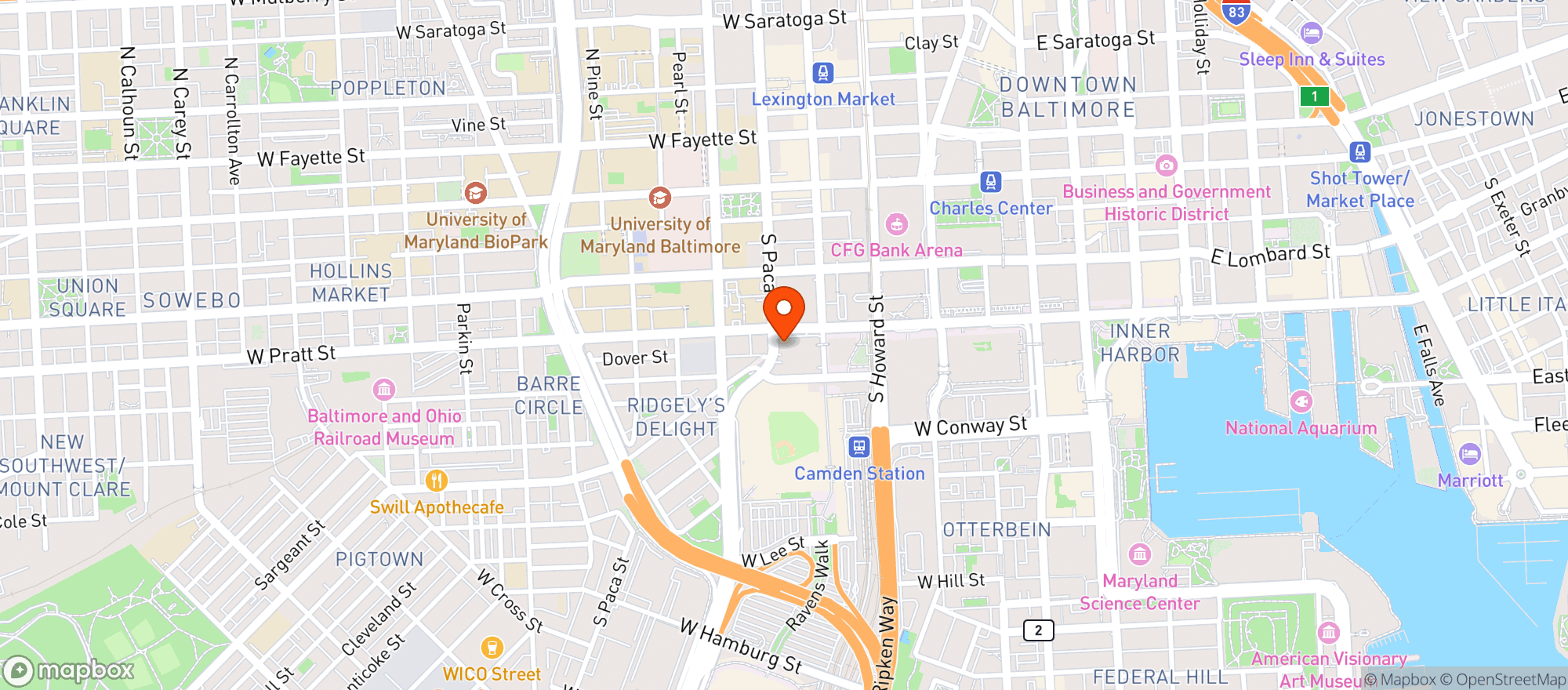 Map showing Hilton #bwicc