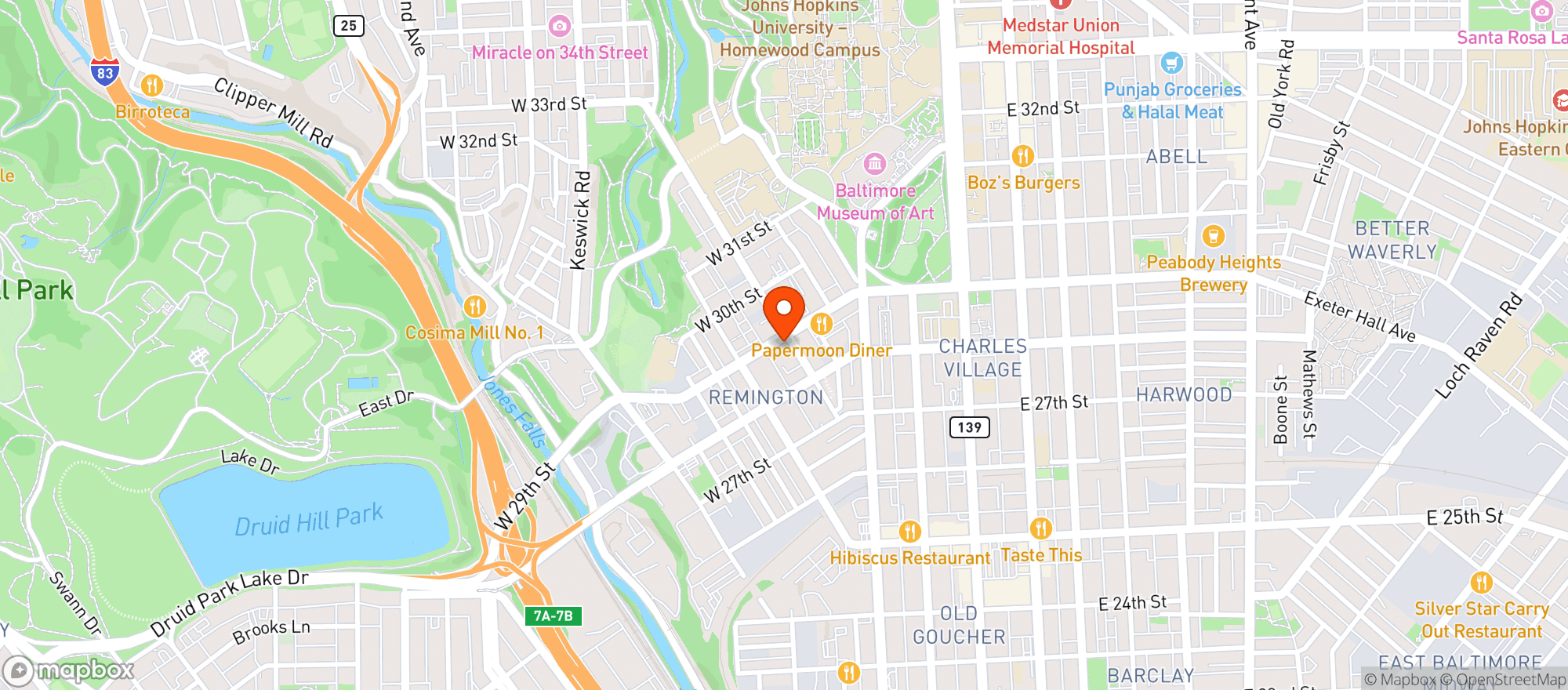 Map showing R Bar