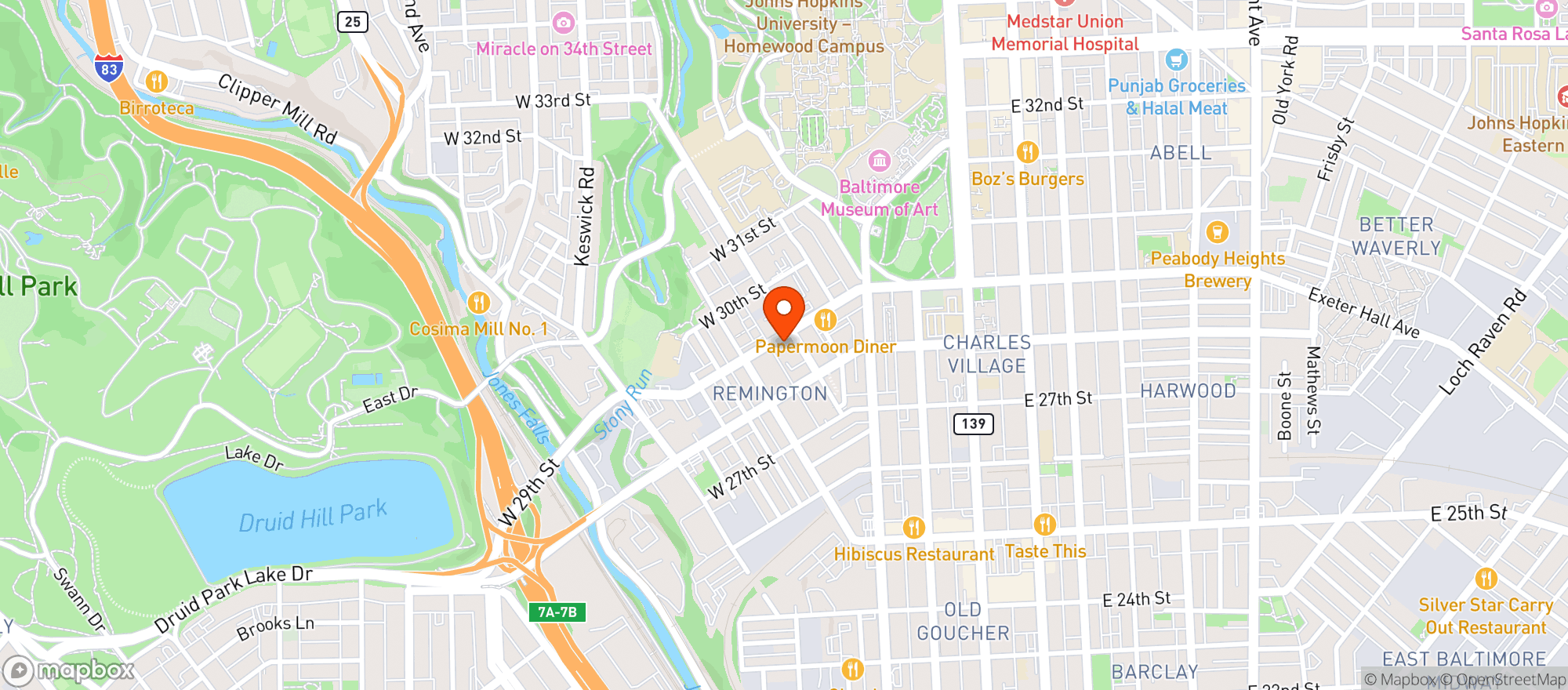Map showing R House