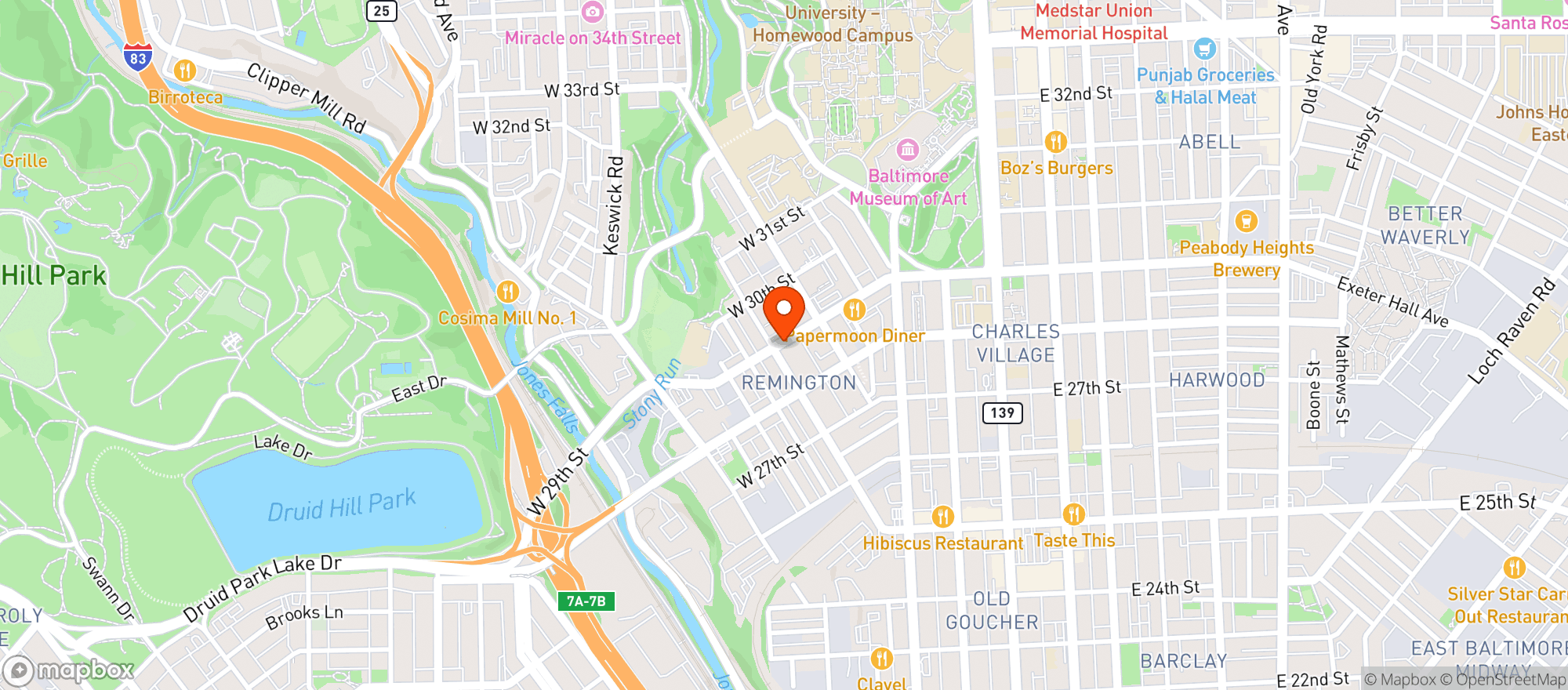 Map showing The Remington Bottle