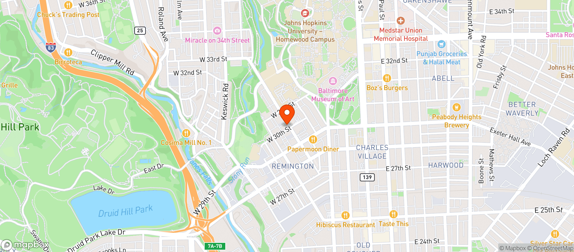 Map showing Pink Flamingo