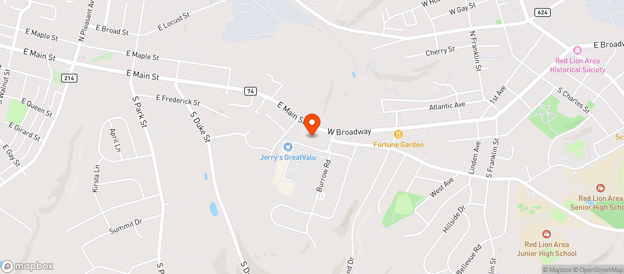 Map showing Beer & Soda Mart