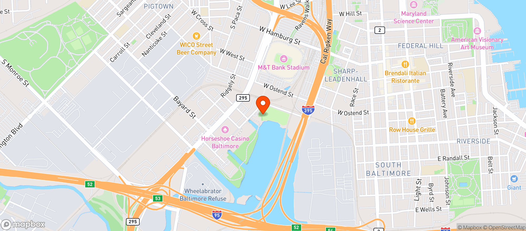 Map showing Topgolf