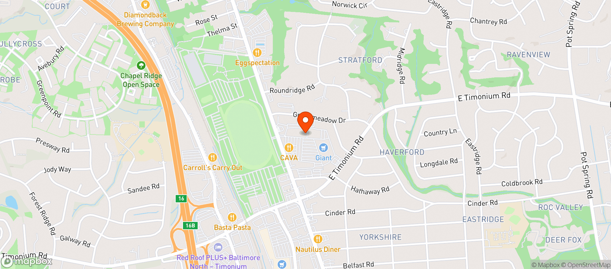Map showing Fairgrounds Discount Beverage