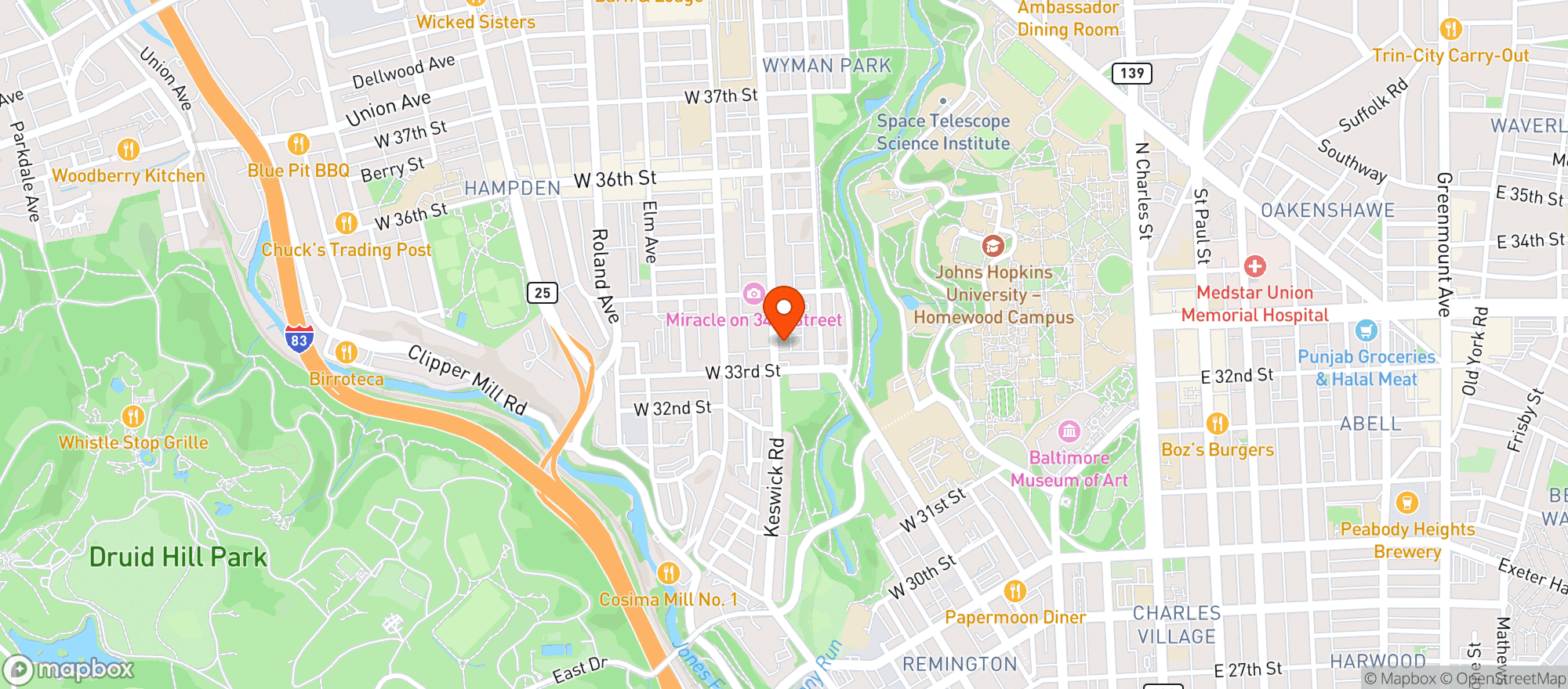 Map showing Liberty Baltimore