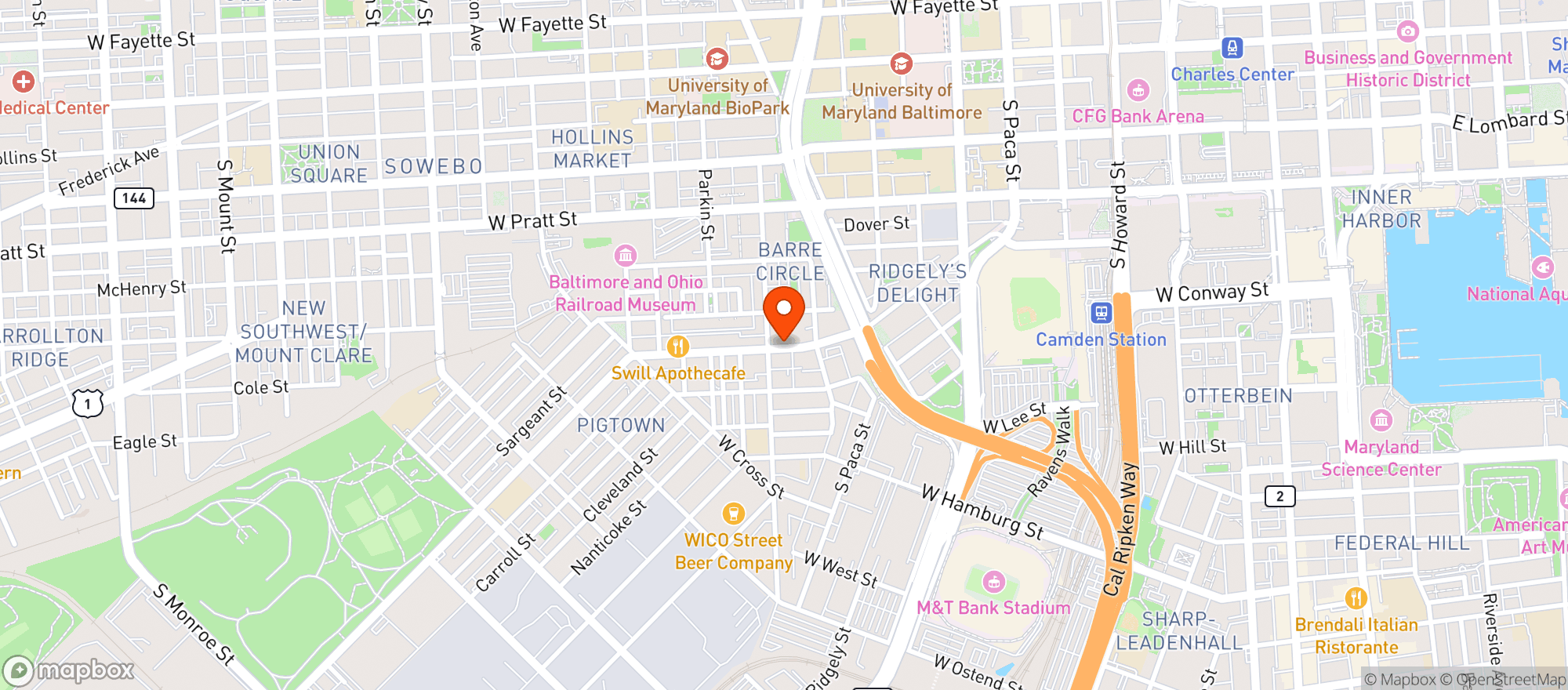 Map showing Pigtown Wines Beer And Liquor