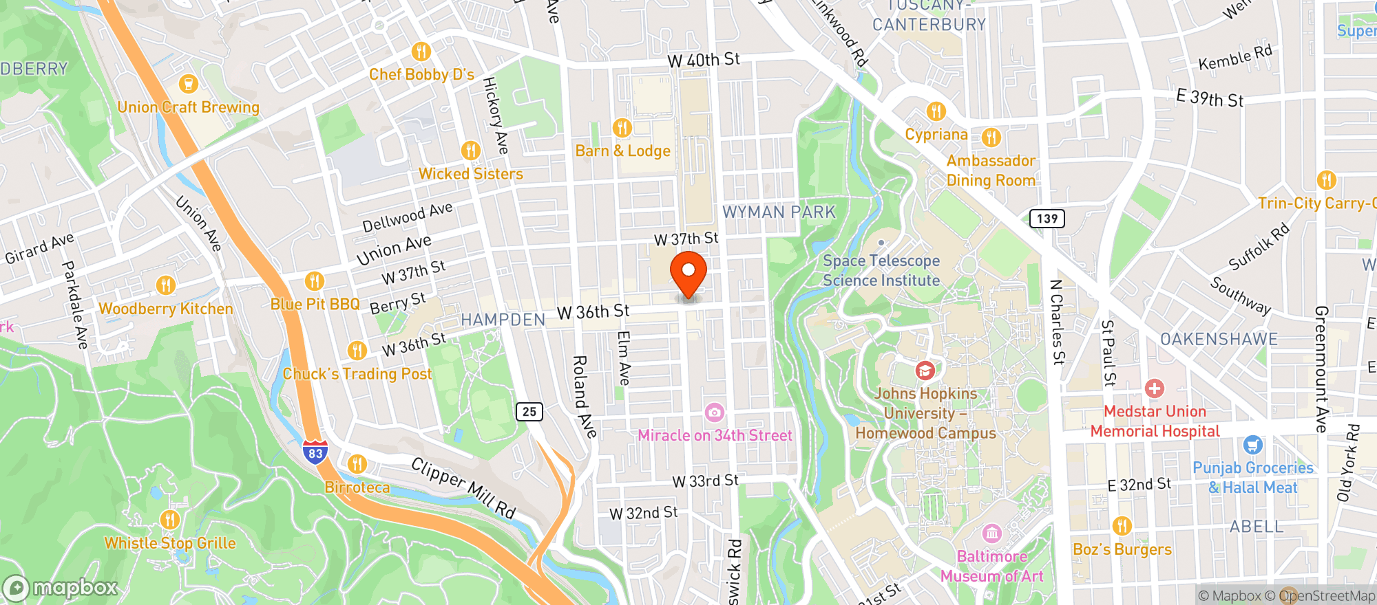 Map showing Dylans Oyster Cellar