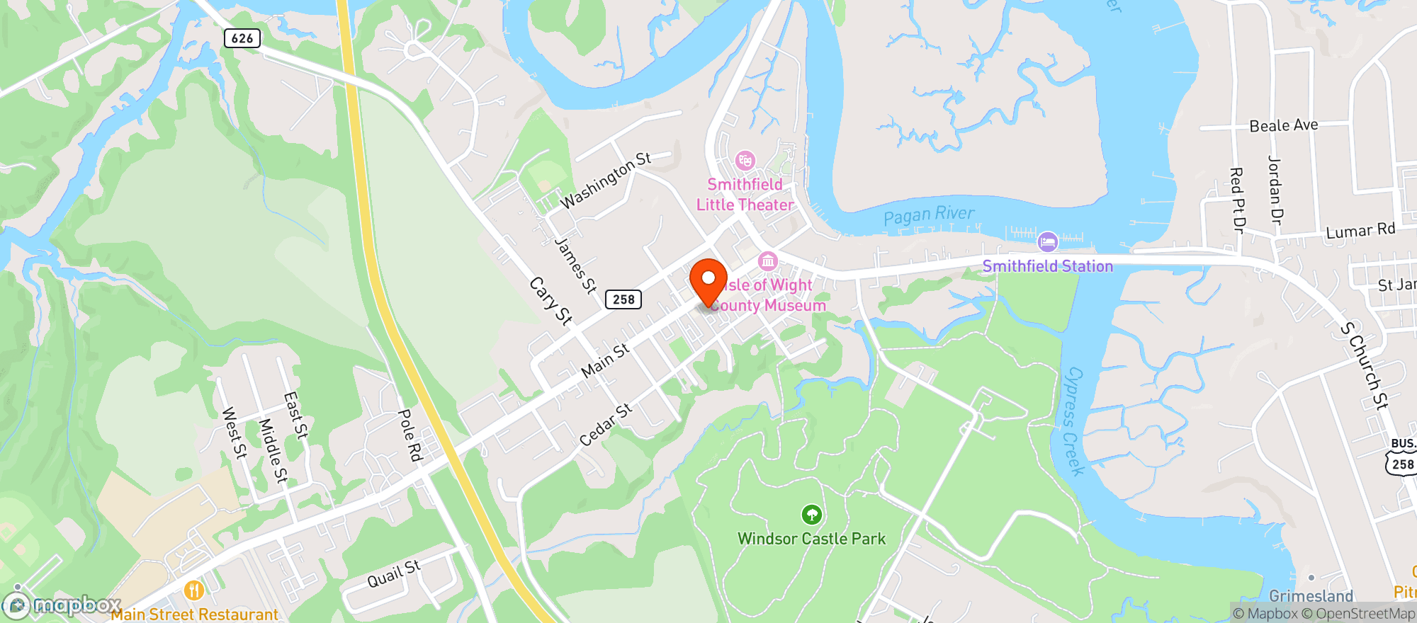 Map showing Hamtown Mercantile