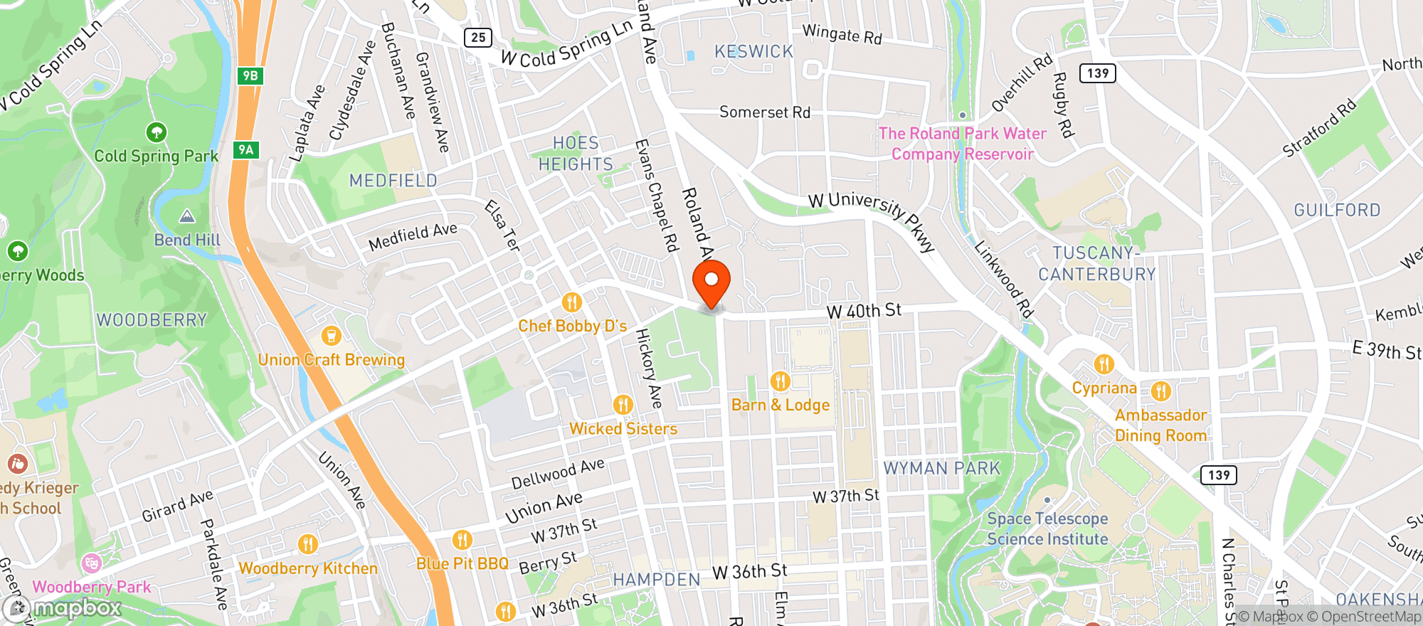 Map showing Down Under Smoke Shop