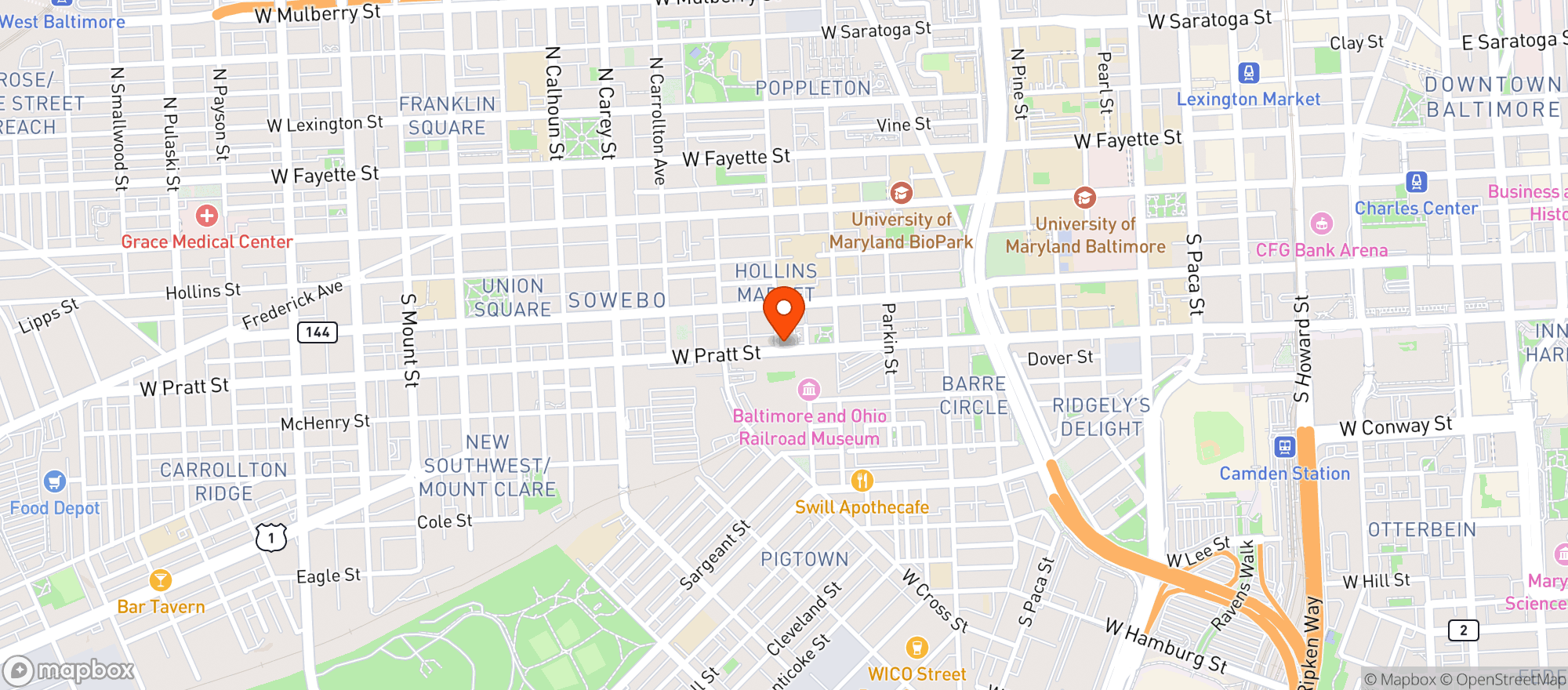 Map showing The Back Yard