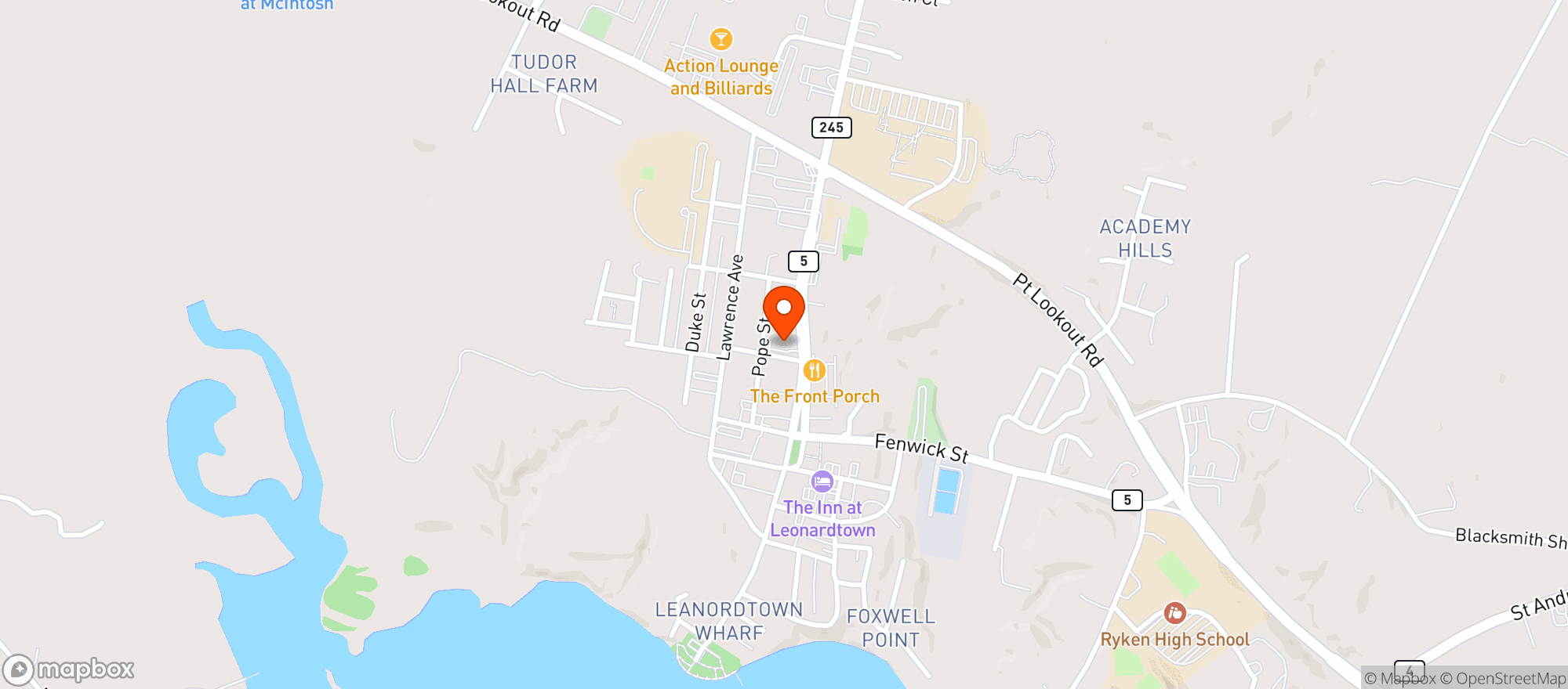 Map showing Olde Town Pub