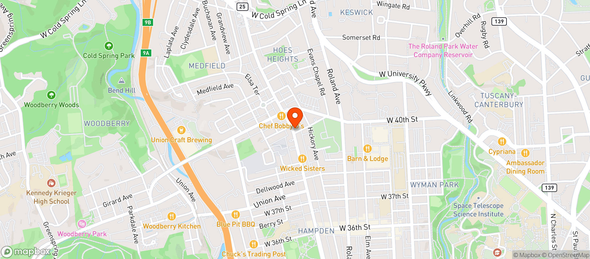 Map showing Redfish Liquors