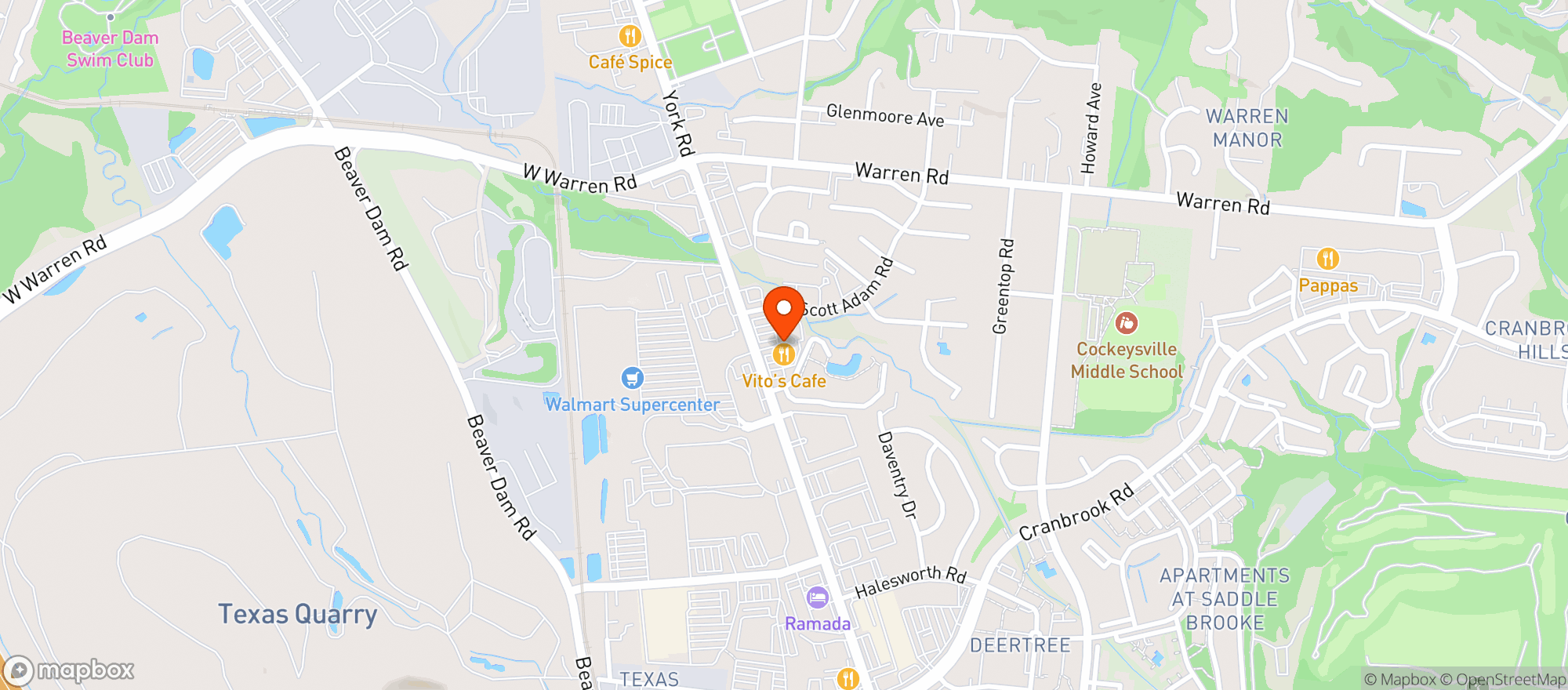 Map showing The Towne Tavern