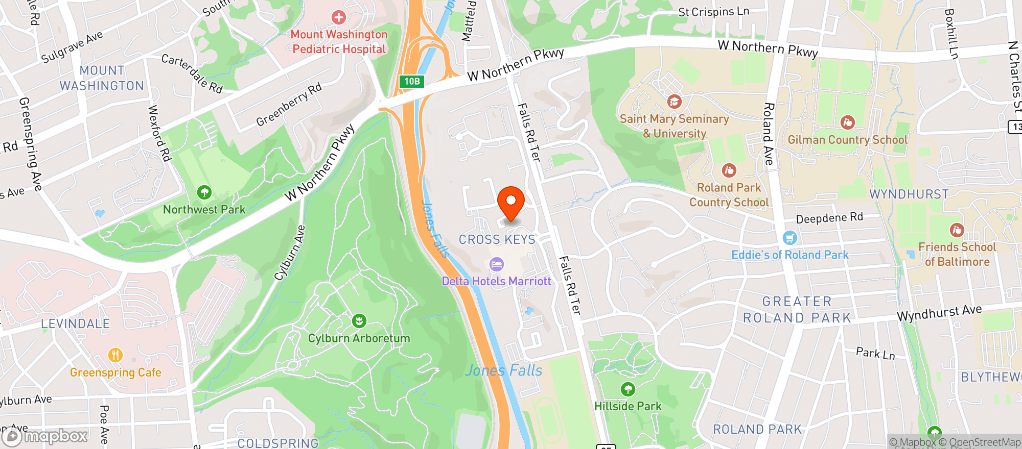 Map showing Ceces Roland Park