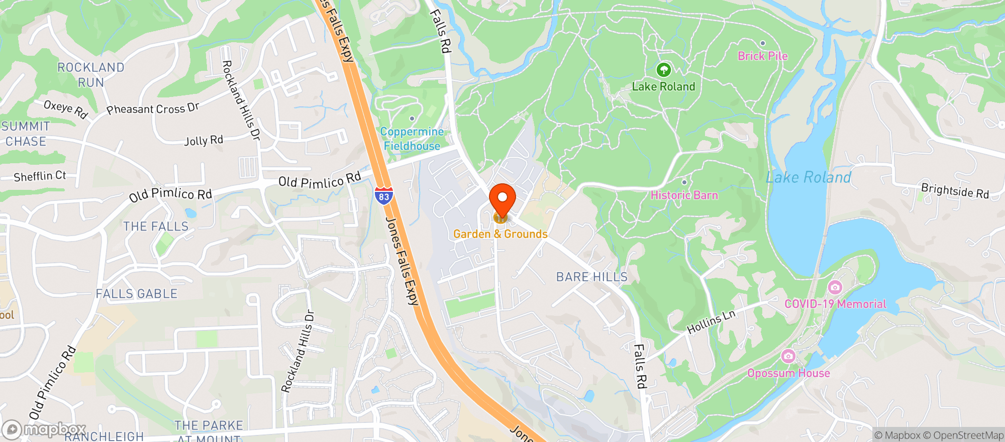 Map showing Garden & Grounds Bistro