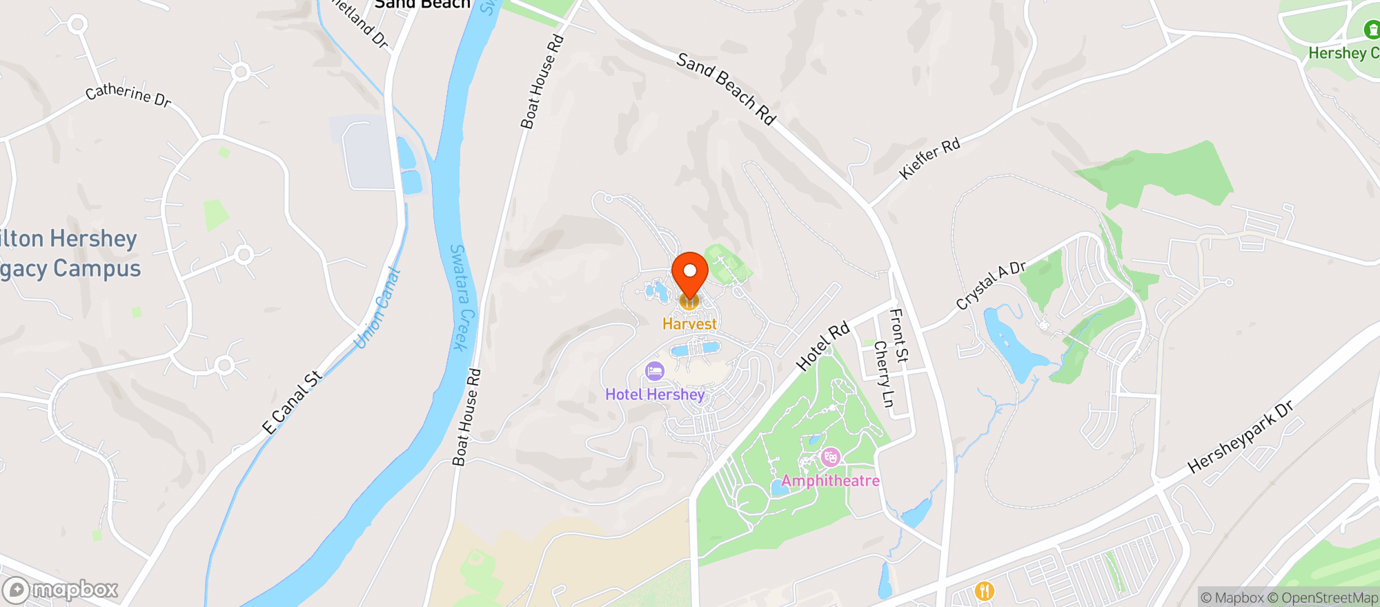 Map showing Hotel Hershey