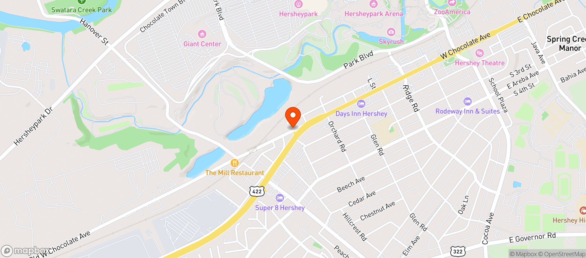 Map showing Hidden Still Spirits