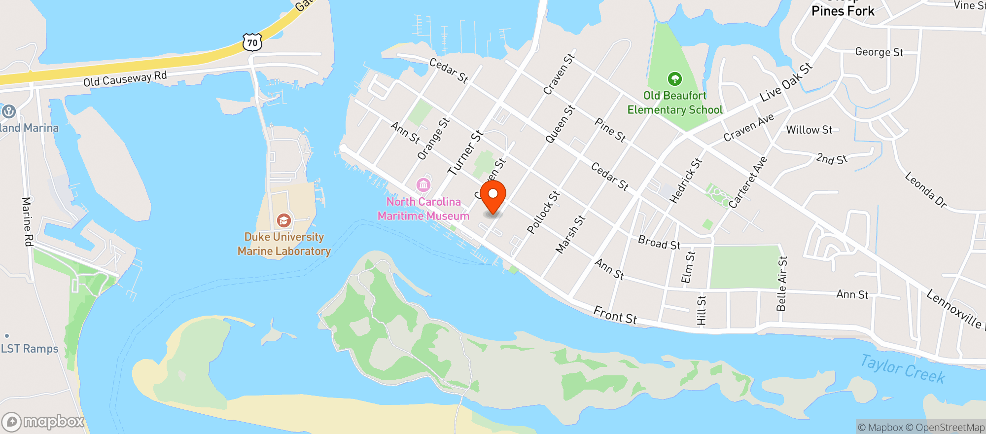 Map showing Beaufort Grocery Co