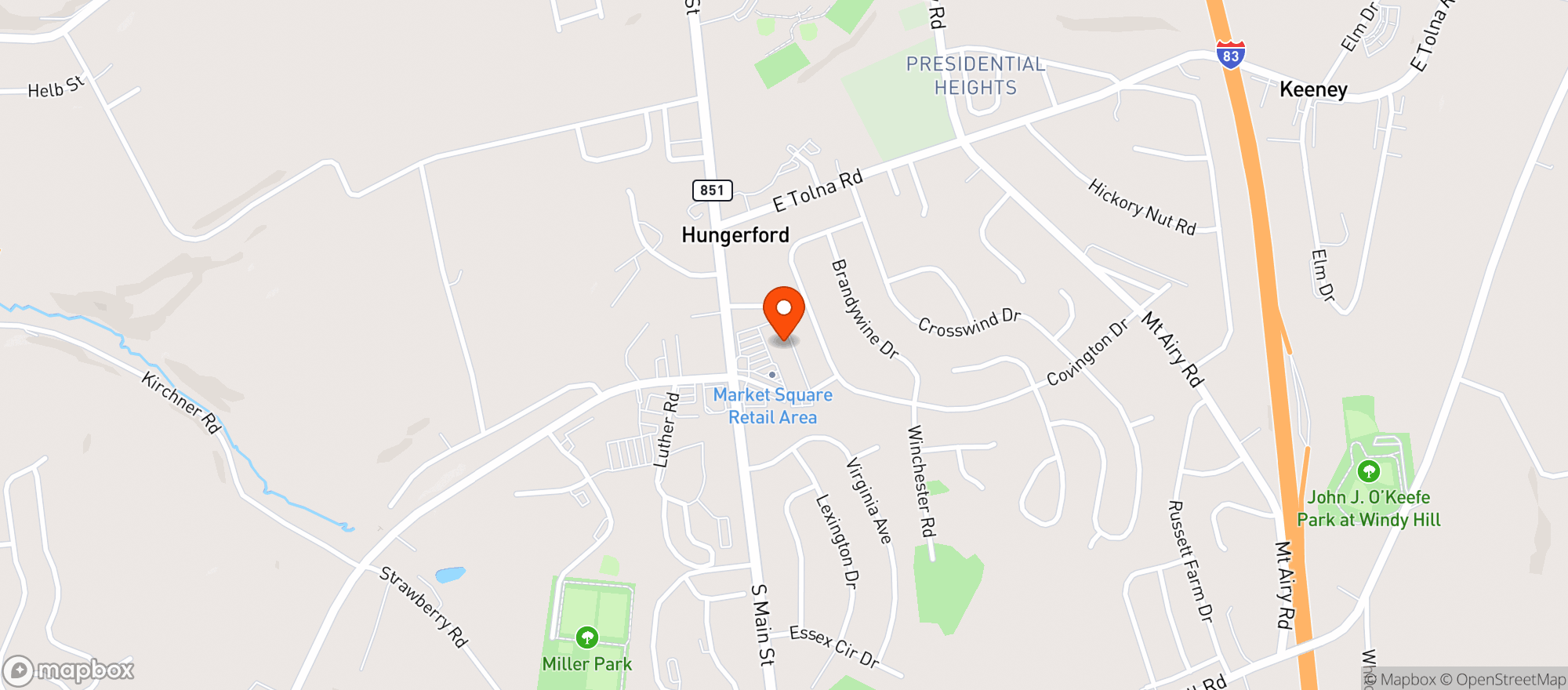 Map showing Case & Keg