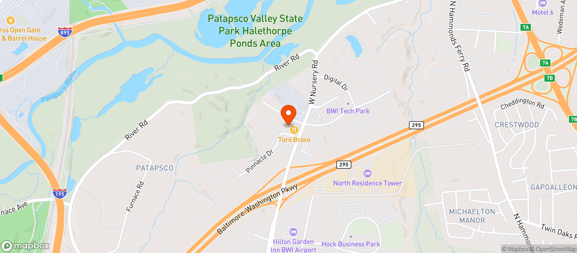 Map showing Park Wine & Spirits