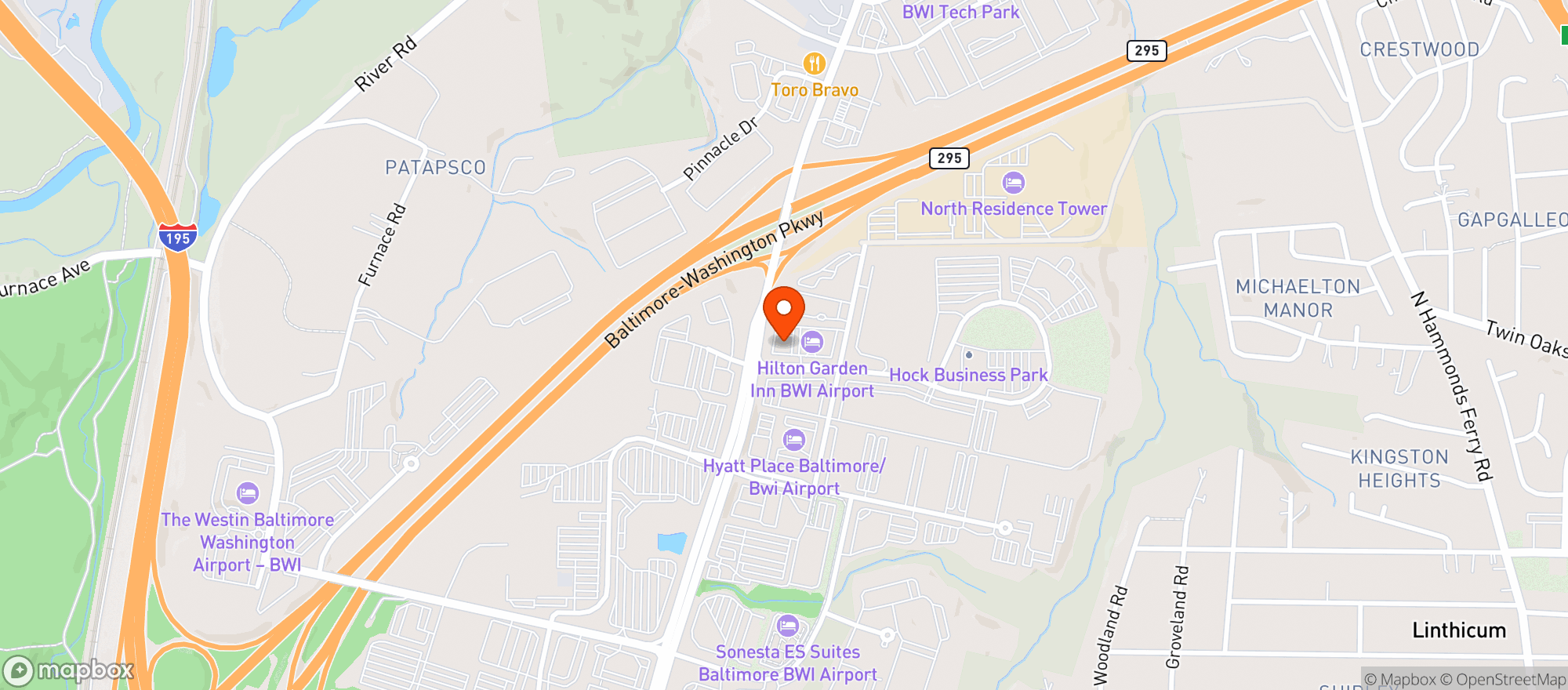 Map showing Primanti Bros