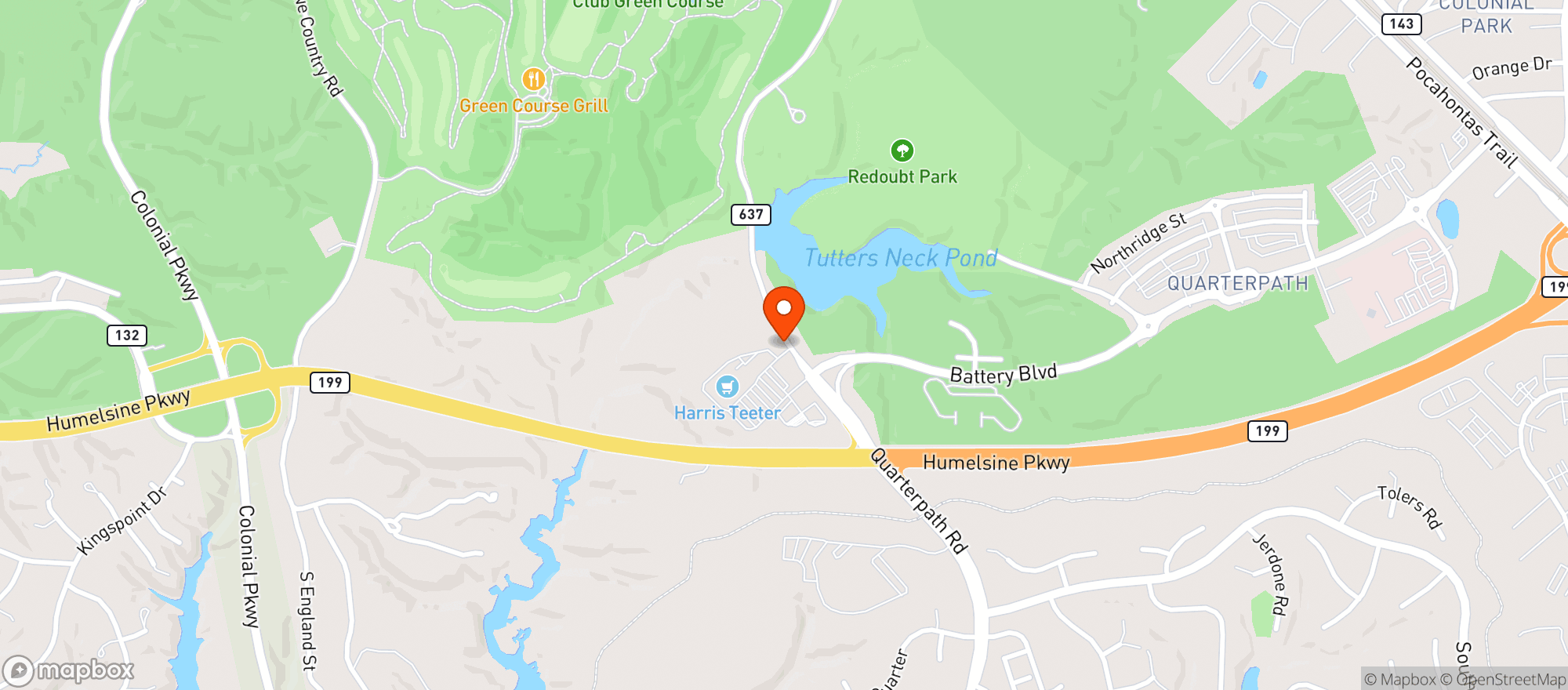 Map showing Harris Teeter