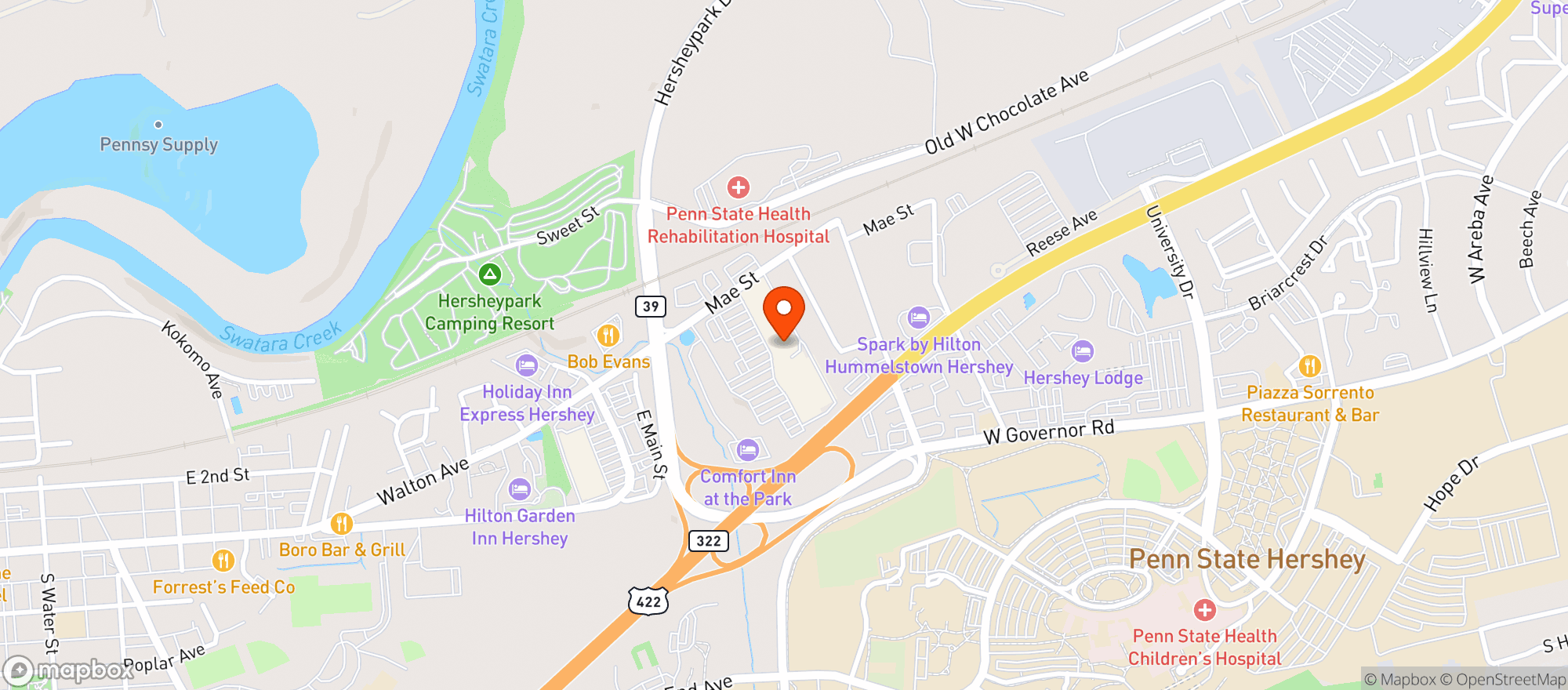 Map showing Weis Markets