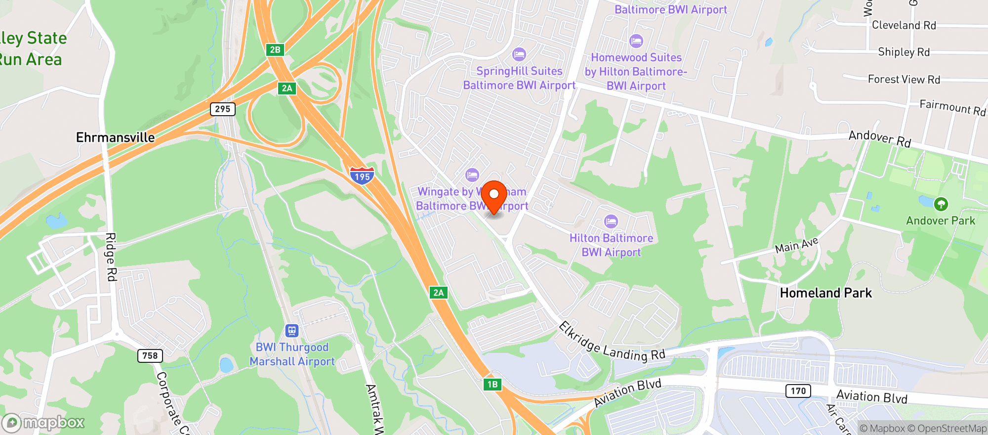 Map showing Green Point Wellness Linthicum