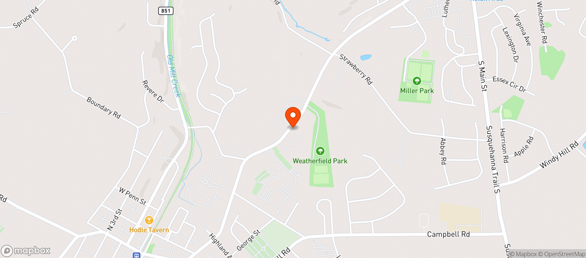 Map showing Vortex Brewing Company