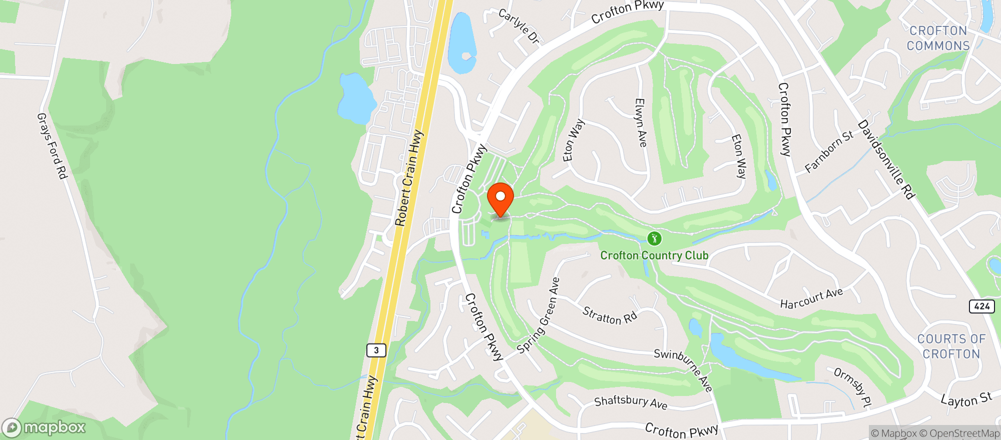 Map showing CROFTON COUNTRY CLUB
